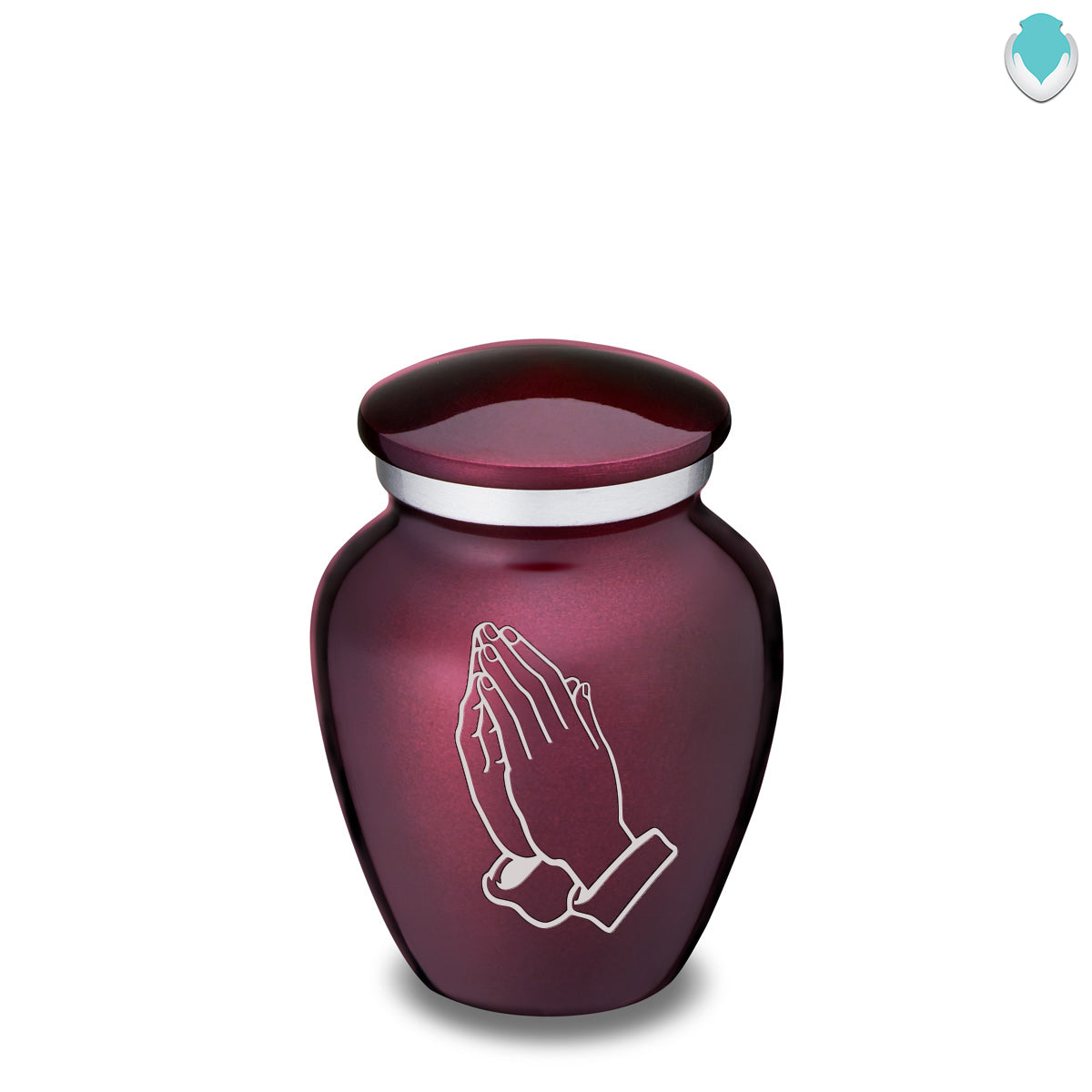 Keepsake Embrace Cherry Purple Praying Hands Cremation Urn