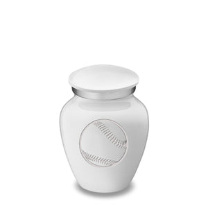 Keepsake Embrace White Baseball Cremation Urn