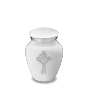 Keepsake Embrace White Celtic Cross Cremation Urn