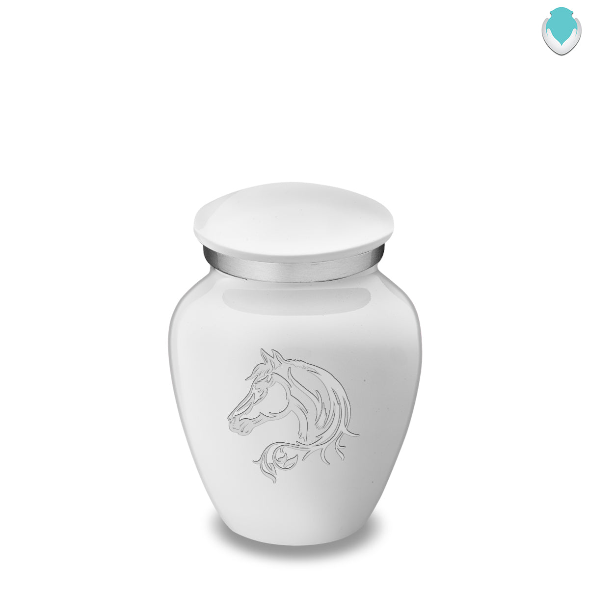 Keepsake Embrace White Horse Cremation Urn