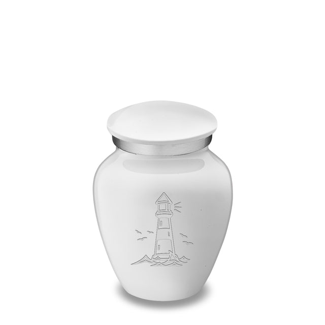 Keepsake Embrace White Lighthouse Cremation Urn