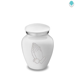 Keepsake Embrace White Praying Hands Cremation Urn