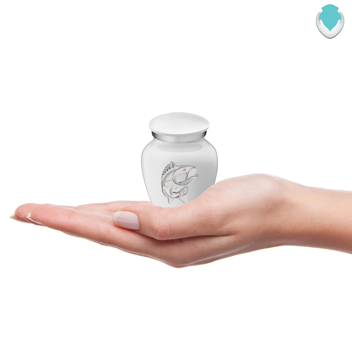 Keepsake Embrace White Fish Cremation Urn