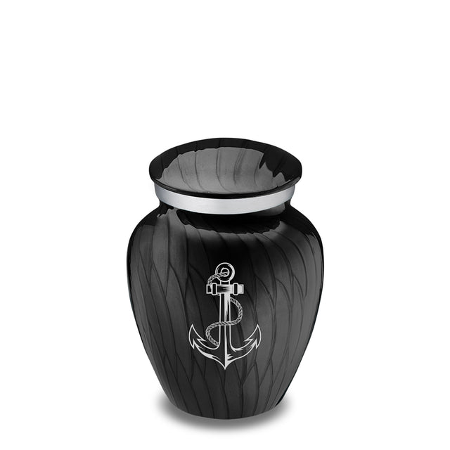 Keepsake Embrace Pearl Black Anchor Cremation Urn