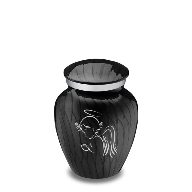 Keepsake Embrace Pearl Black Angel Cremation Urn