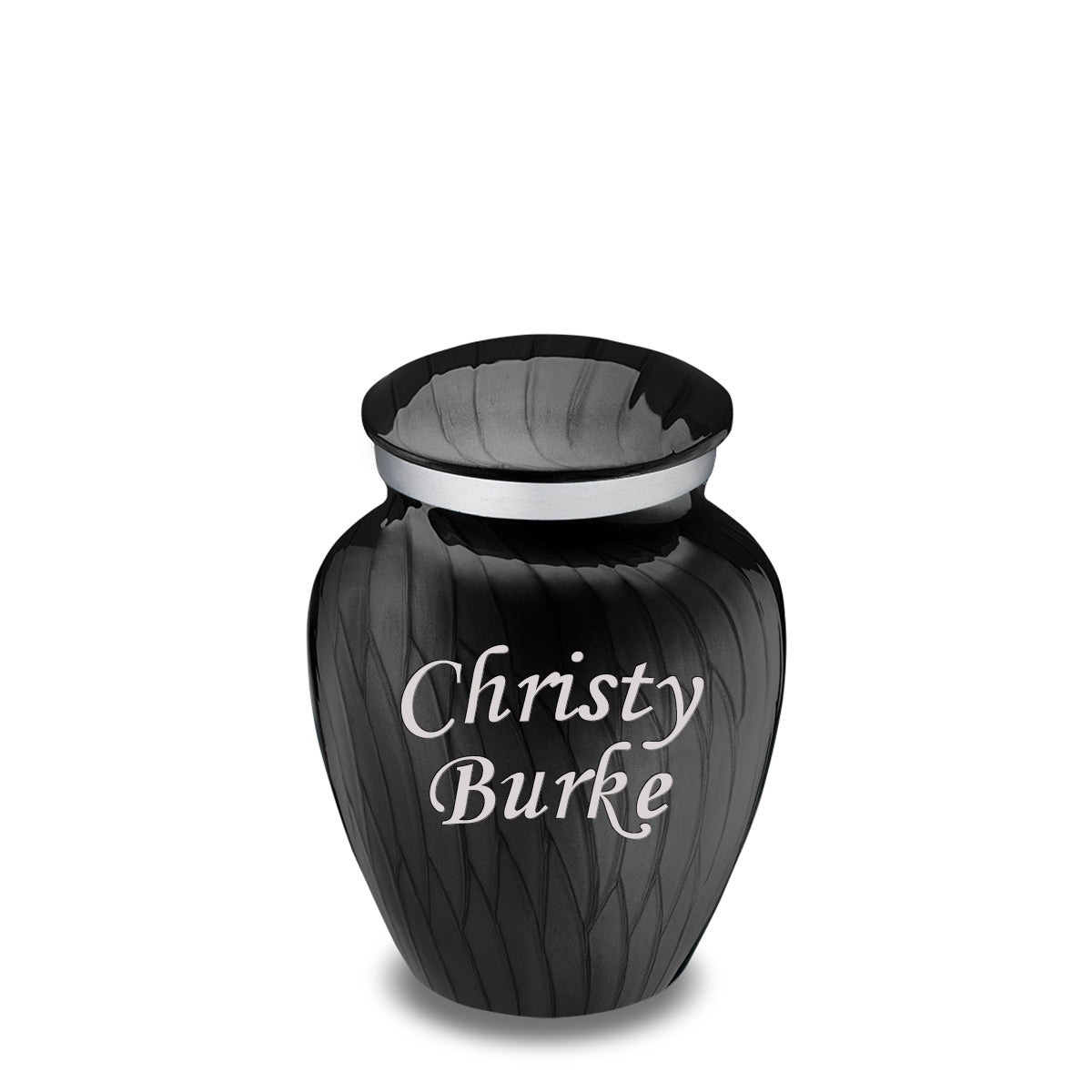 Keepsake Embrace Pearl Black Custom Engraved Cremation Urn