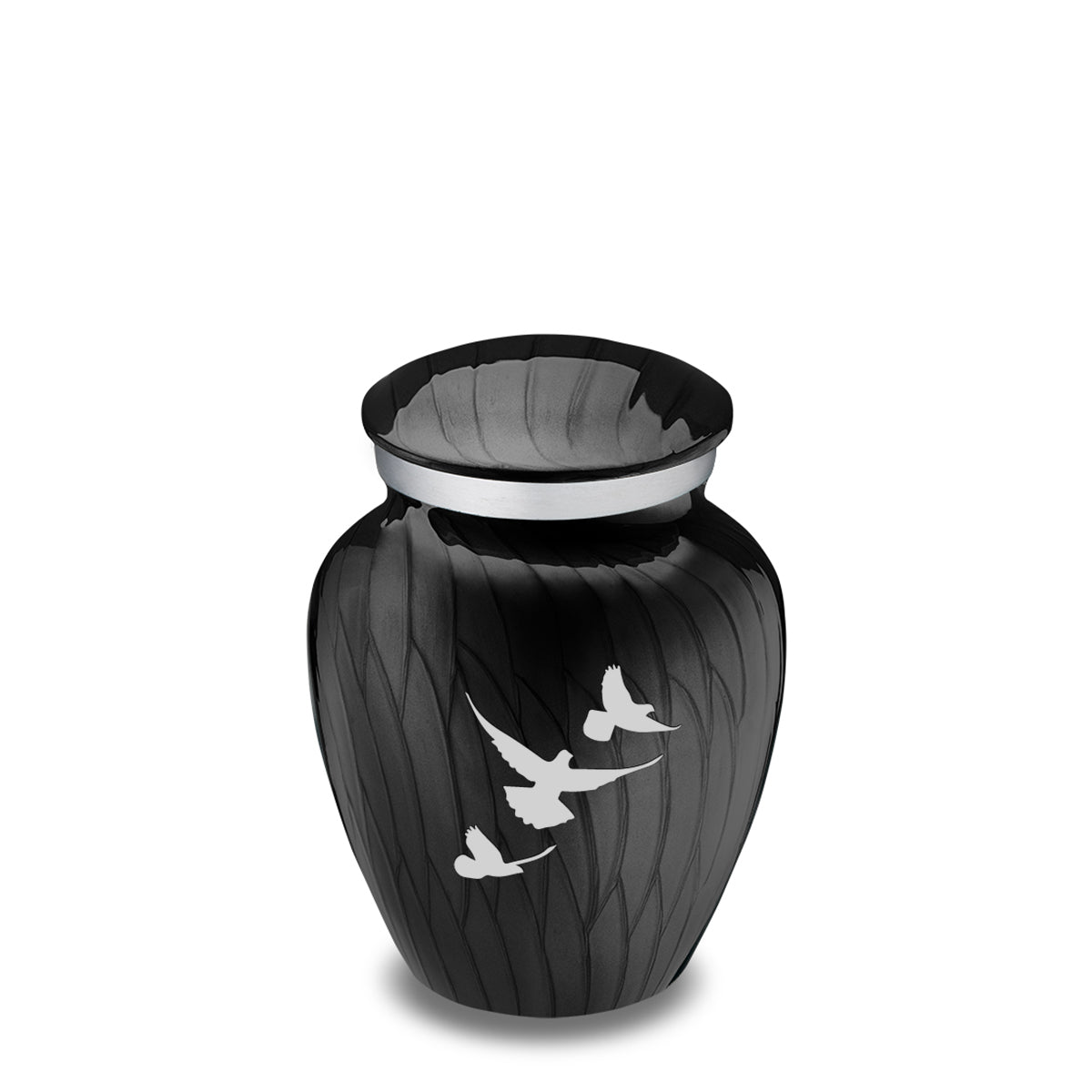 Keepsake Embrace Pearl Black Doves Cremation Urn