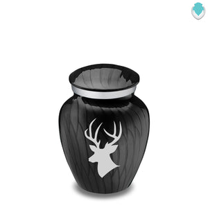 Keepsake Embrace Pearl Black Deer Cremation Urn