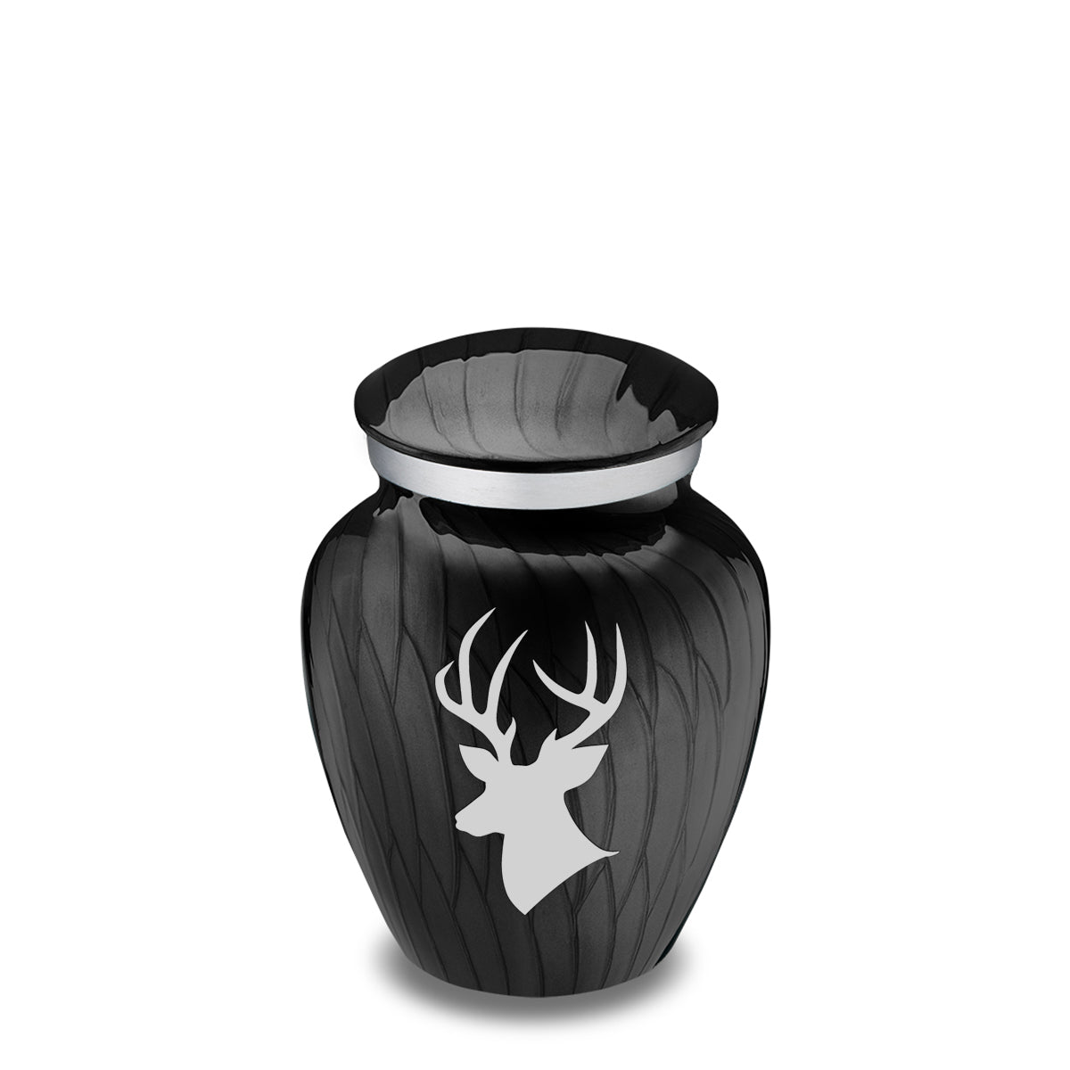 Keepsake Embrace Pearl Black Deer Cremation Urn