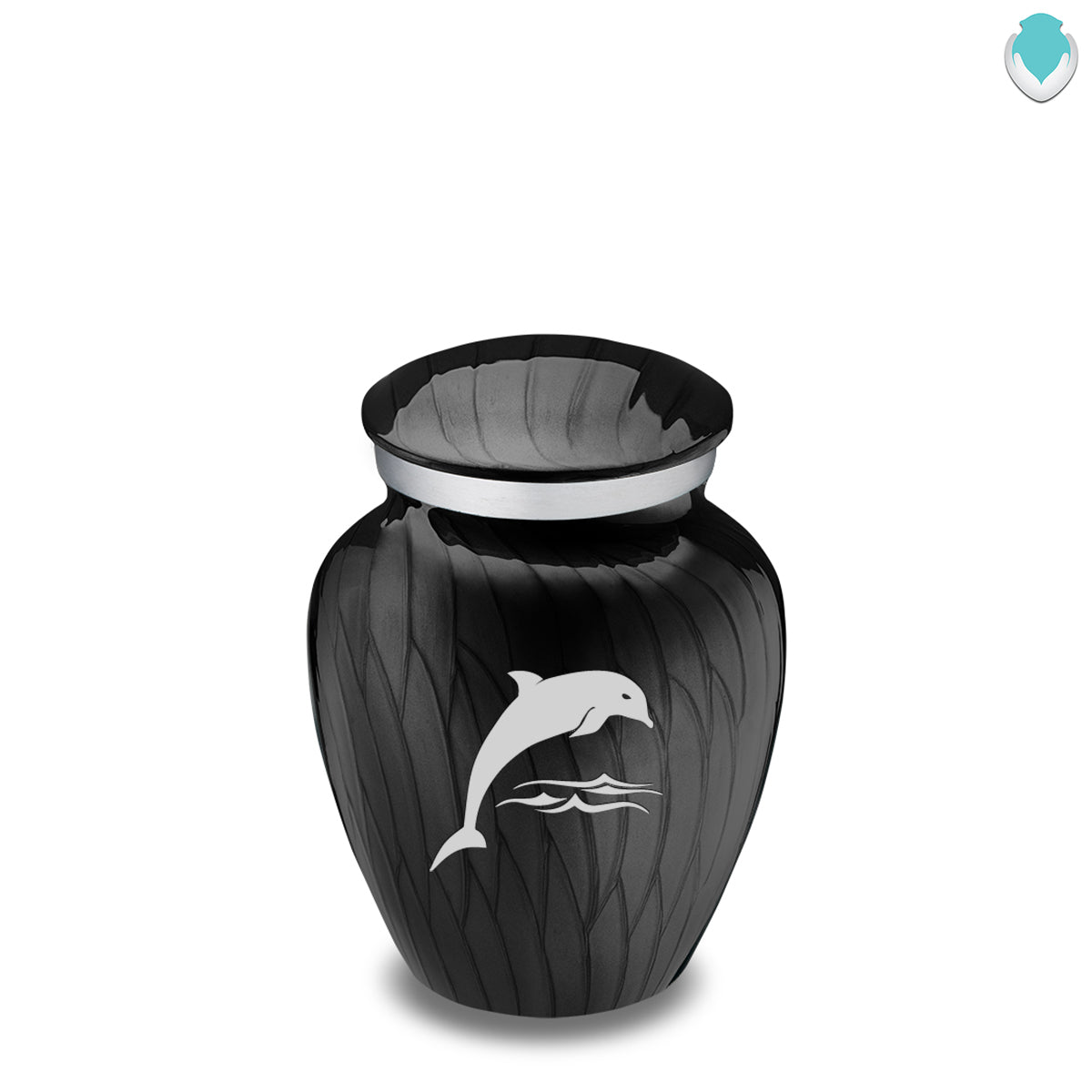 Keepsake Embrace Pearl Black Dolphin Cremation Urn