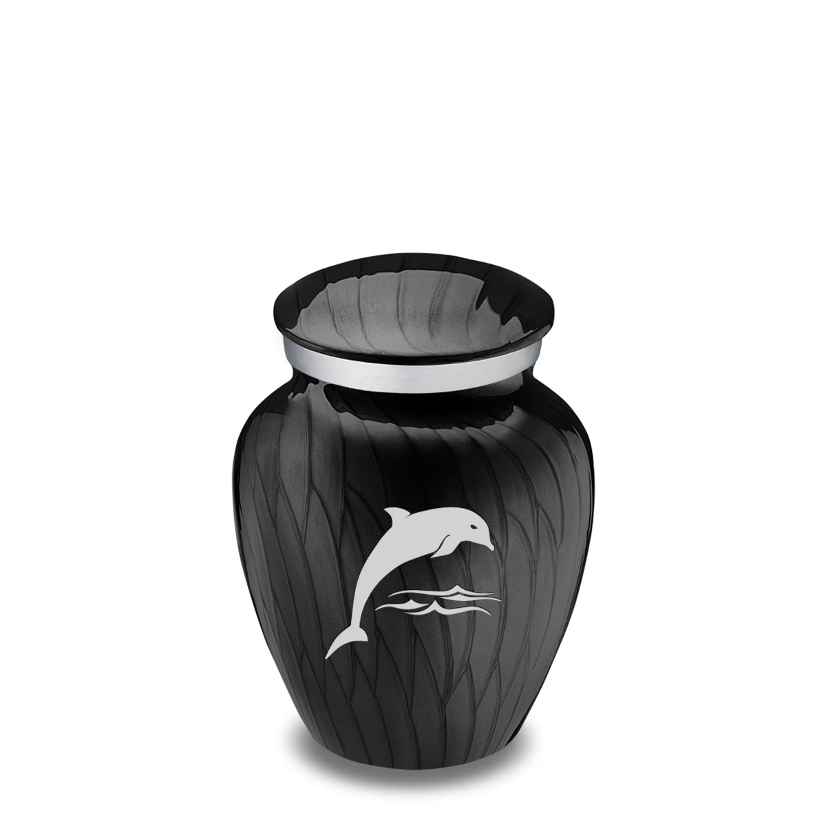 Keepsake Embrace Pearl Black Dolphin Cremation Urn
