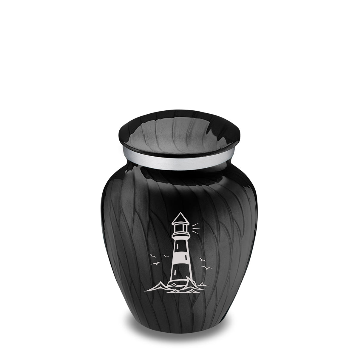Keepsake Embrace Pearl Black Lighthouse Cremation Urn