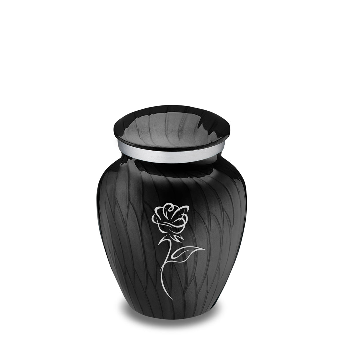 Keepsake Embrace Pearl Black Rose Cremation Urn