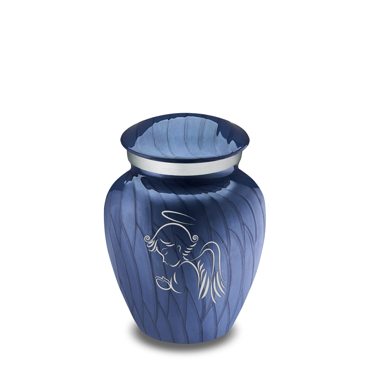 Keepsake Embrace Pearl Cobalt Blue Angel Cremation Urn