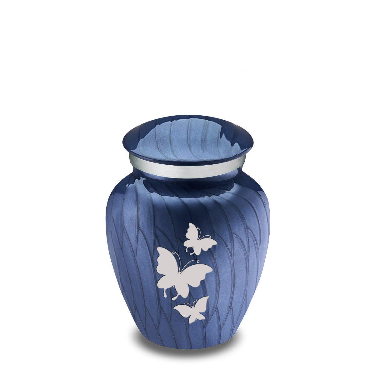 Keepsake Embrace Pearl Cobalt Blue Butterflies Cremation Urn