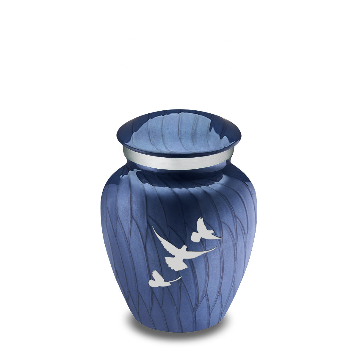 Keepsake Embrace Pearl Cobalt Blue Doves Cremation Urn