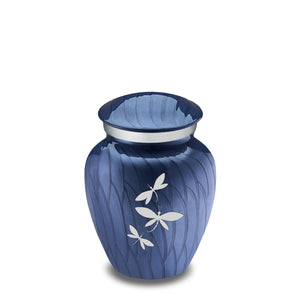 Keepsake Embrace Pearl Cobalt Blue Dragonflies Cremation Urn