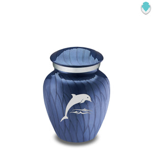 Keepsake Embrace Pearl Cobalt Blue Dolphin Cremation Urn