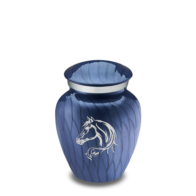 Keepsake Embrace Pearl Cobalt Blue Horse Cremation Urn