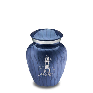 Keepsake Embrace Pearl Cobalt Blue Lighthouse Cremation Urn