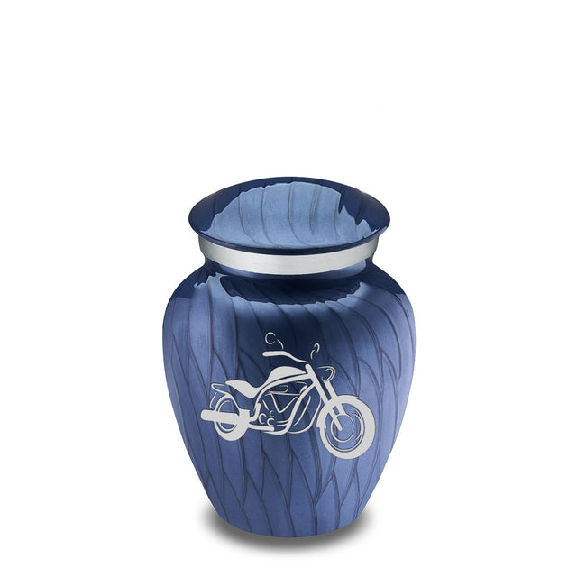 Keepsake Embrace Pearl Cobalt Blue Motorcycle Cremation Urn