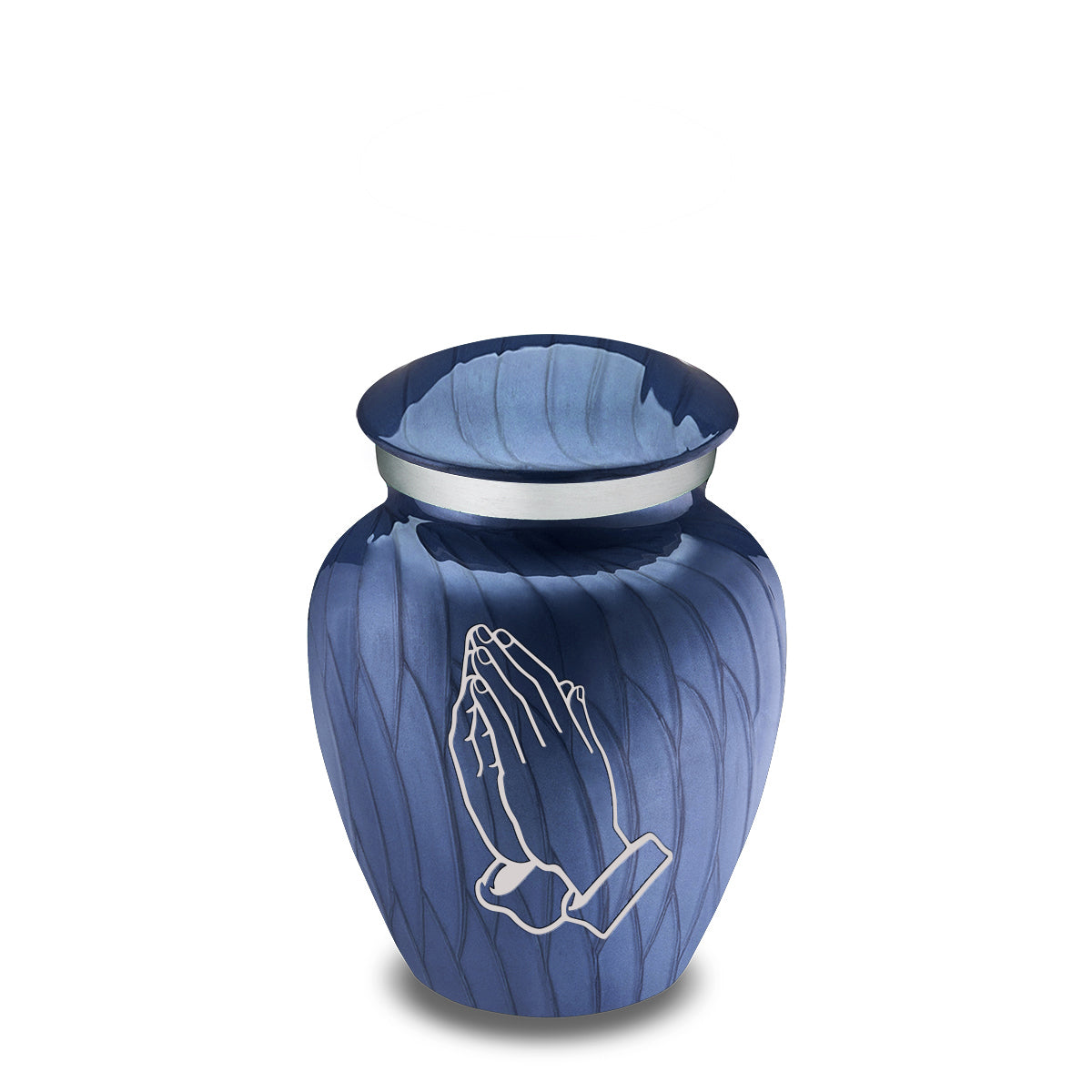 Keepsake Embrace Pearl Cobalt Blue Praying Hands Cremation Urn