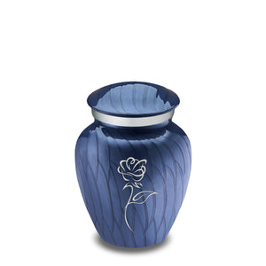Keepsake Embrace Pearl Cobalt Blue Rose Cremation Urn