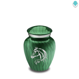 Keepsake Embrace Pearl Green Horse Cremation Urn
