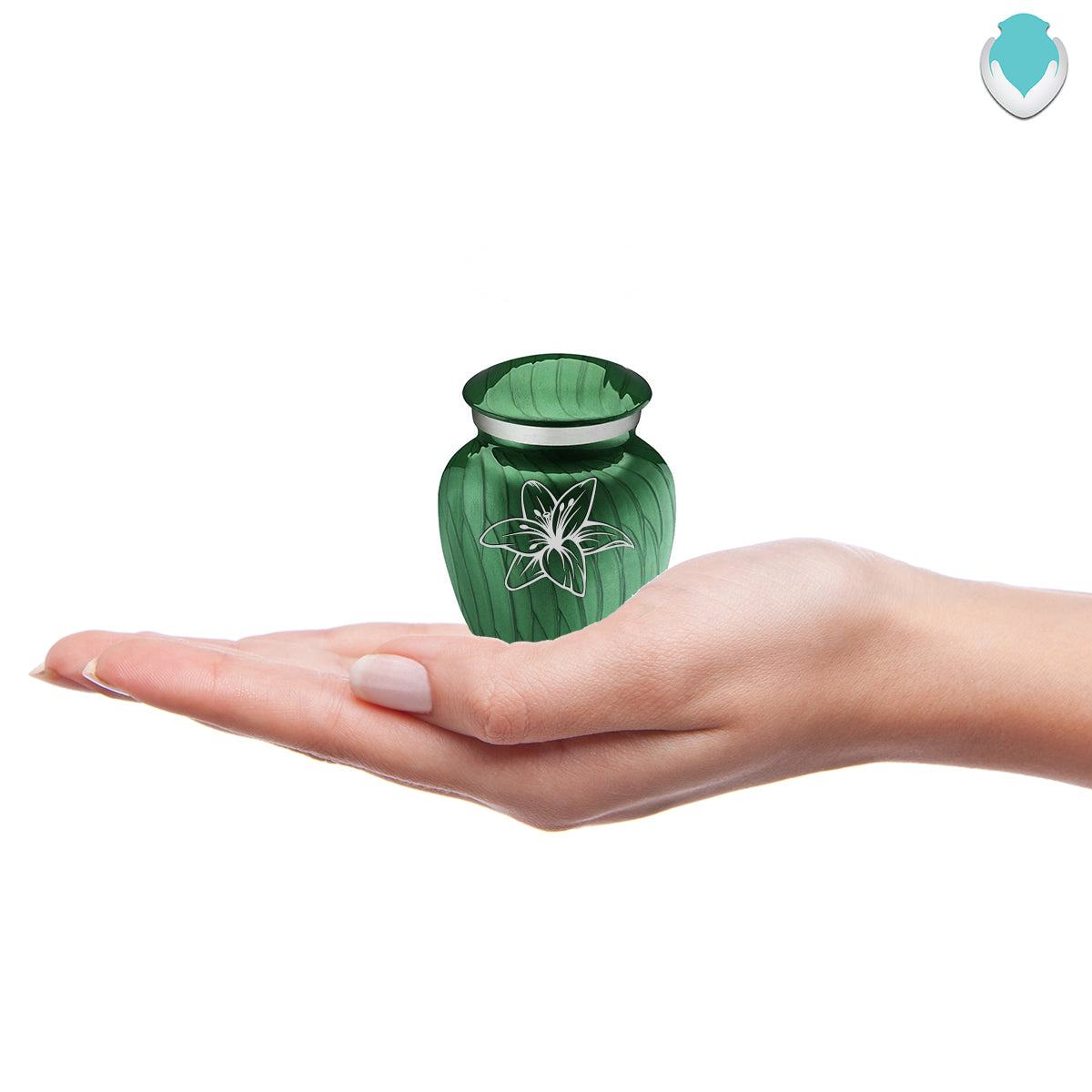 Keepsake Embrace Pearl Green Lily Cremation Urn