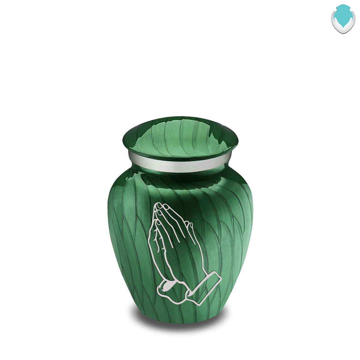 Keepsake Embrace Pearl Green Praying Hands Cremation Urn