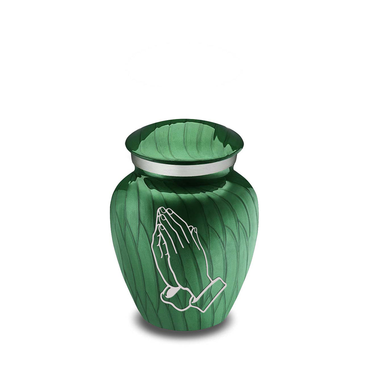 Keepsake Embrace Pearl Green Praying Hands Cremation Urn