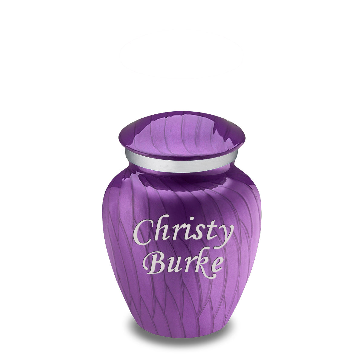 Keepsake Embrace Pearl Purple Custom Engraved Cremation Urn