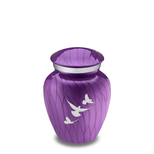 Keepsake Embrace Pearl Purple Doves Cremation Urn