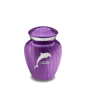 Keepsake Embrace Pearl Purple Dolphin Cremation Urn