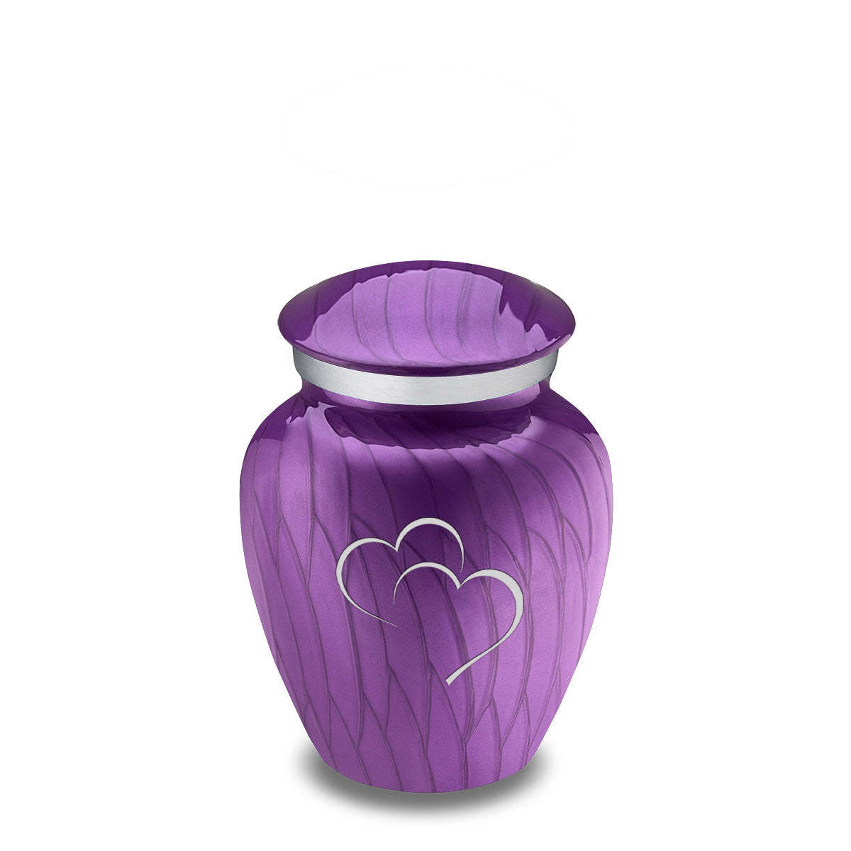Keepsake Embrace Pearl Purple Hearts Cremation Urn