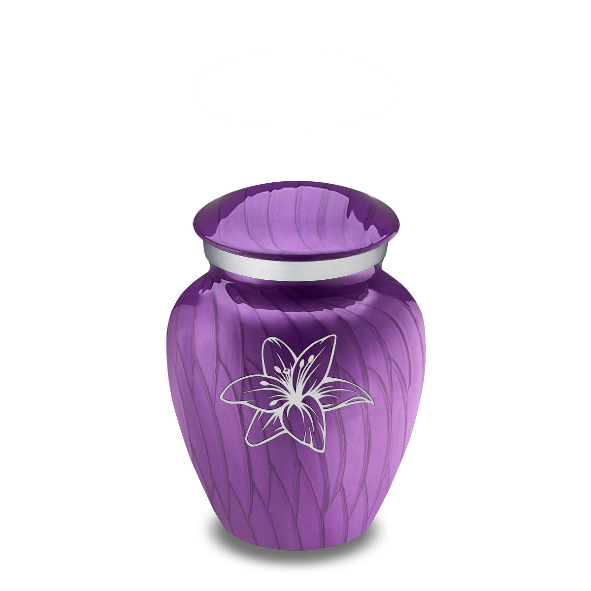 Keepsake Embrace Pearl Purple Lilies Cremation Urn