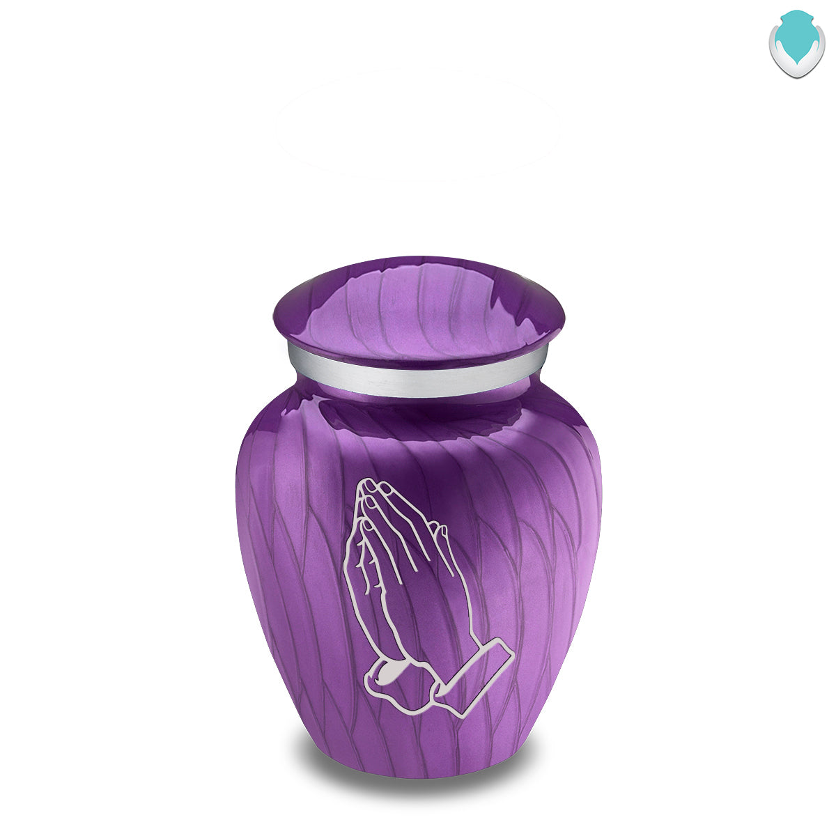 Keepsake Embrace Pearl Purple Praying Hands Cremation Urn