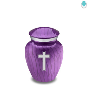 Keepsake Embrace Pearl Purple Simple Cross Cremation Urn