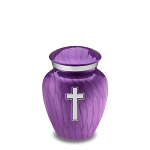 Keepsake Embrace Pearl Purple Simple Cross Cremation Urn