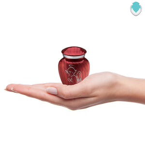 Keepsake Embrace Pearl Candy Red Angel Cremation Urn