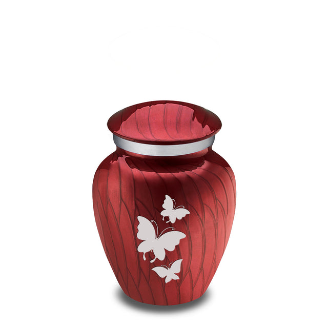 Keepsake Embrace Pearl Candy Red Butterflies Cremation Urn
