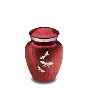 Keepsake Embrace Pearl Candy Red Dragonflies Cremation Urn