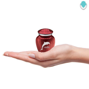 Keepsake Embrace Pearl Candy Red Dolphin Cremation Urn