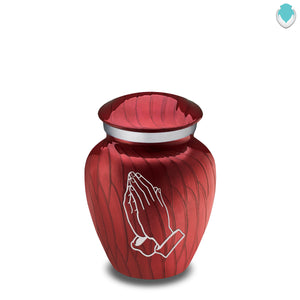 Keepsake Embrace Pearl Candy Red Praying Hands Cremation Urn