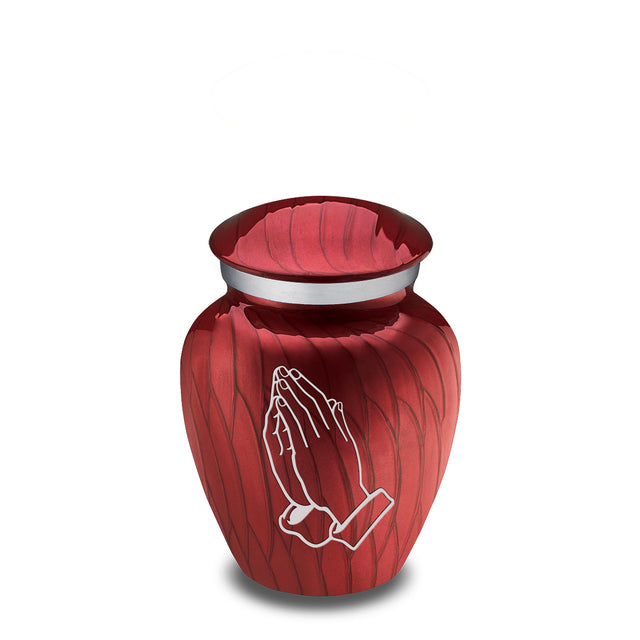 Keepsake Embrace Pearl Candy Red Praying Hands Cremation Urn