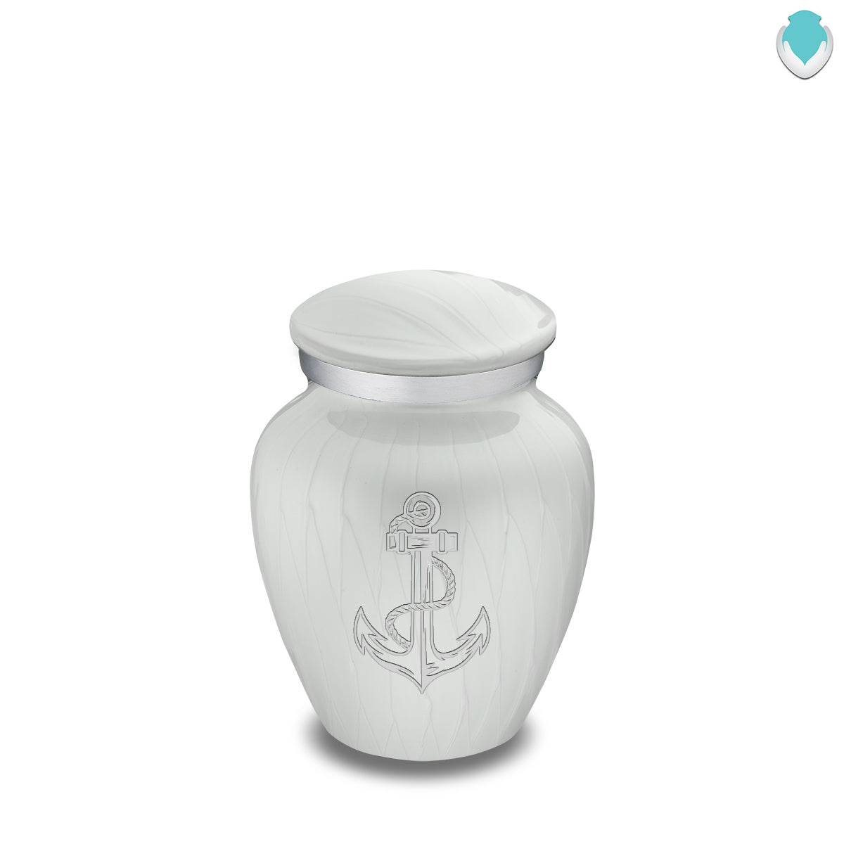 Keepsake Embrace Pearl White Anchor Cremation Urn