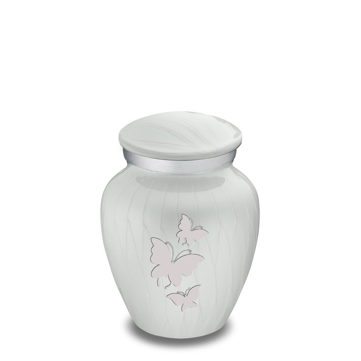 Keepsake Embrace Pearl White Butterflies Cremation Urn