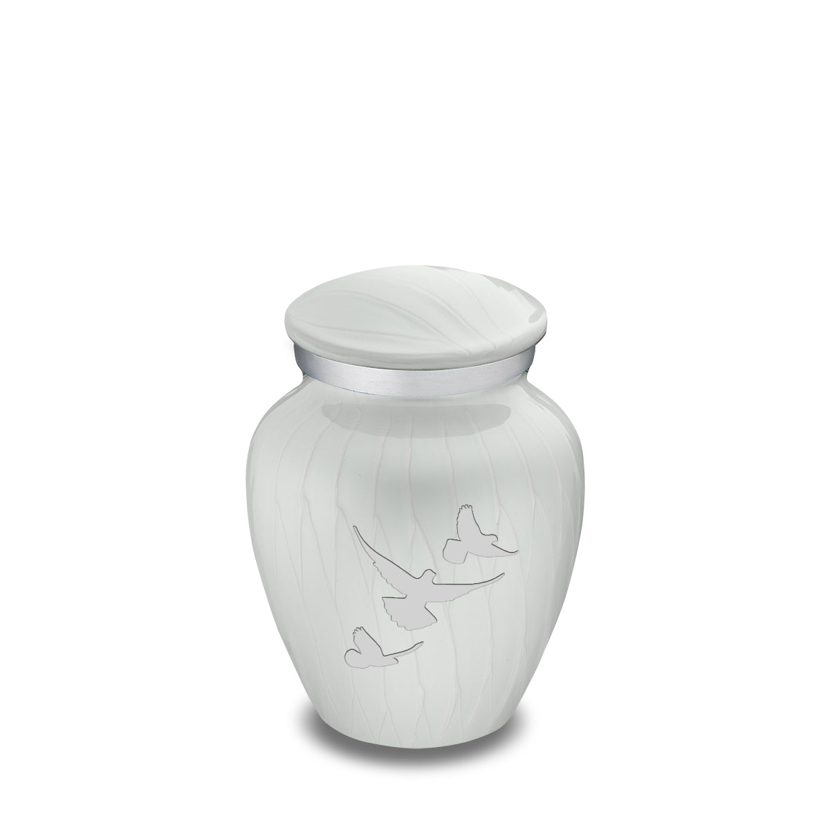 Keepsake Embrace Pearl White Doves Cremation Urn