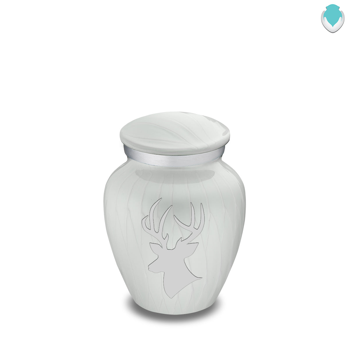 Keepsake Embrace Pearl White Deer Cremation Urn