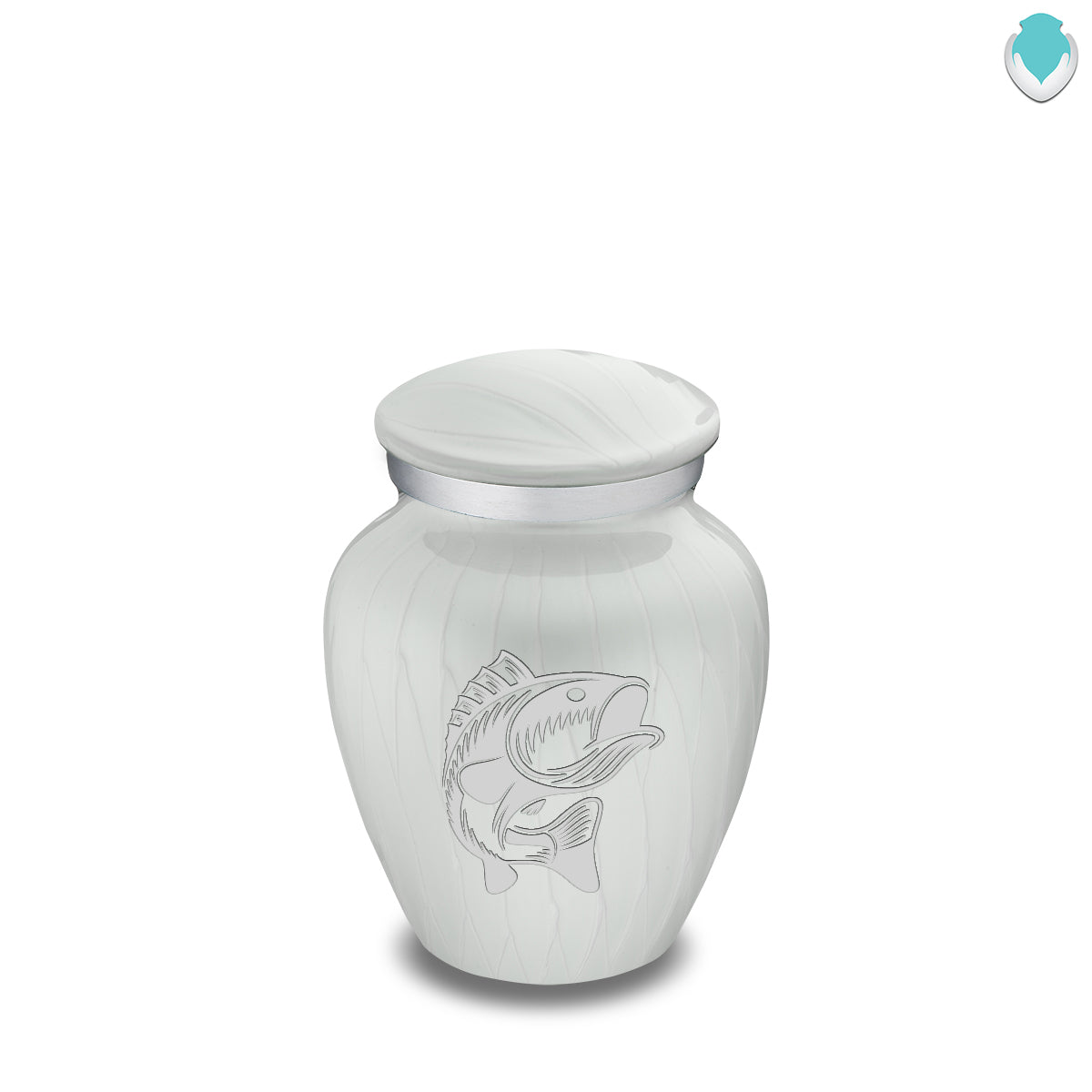 Keepsake Embrace Pearl White Fish Cremation Urn